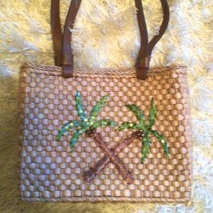 Tropical straw bag